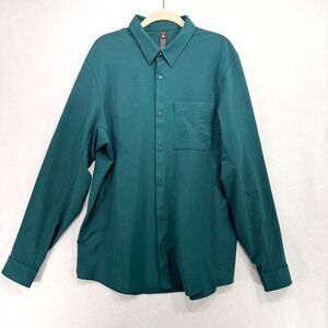 Lululemon Shirt Men XL Green Commission Long Sleeve Career Stretch Everyday